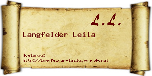 Langfelder Leila névjegykártya
